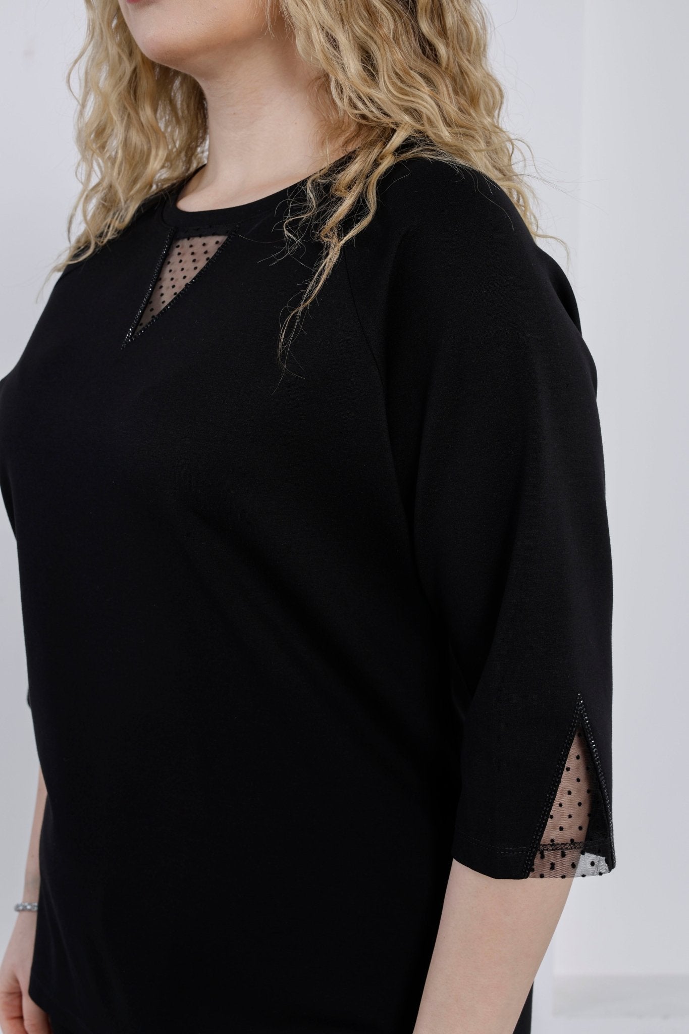 Wholesale Women’s Ponte Set Lace and Rhinestone Crystal Embellished V - Neck Top Pants - Elitline - Elitlineglobal