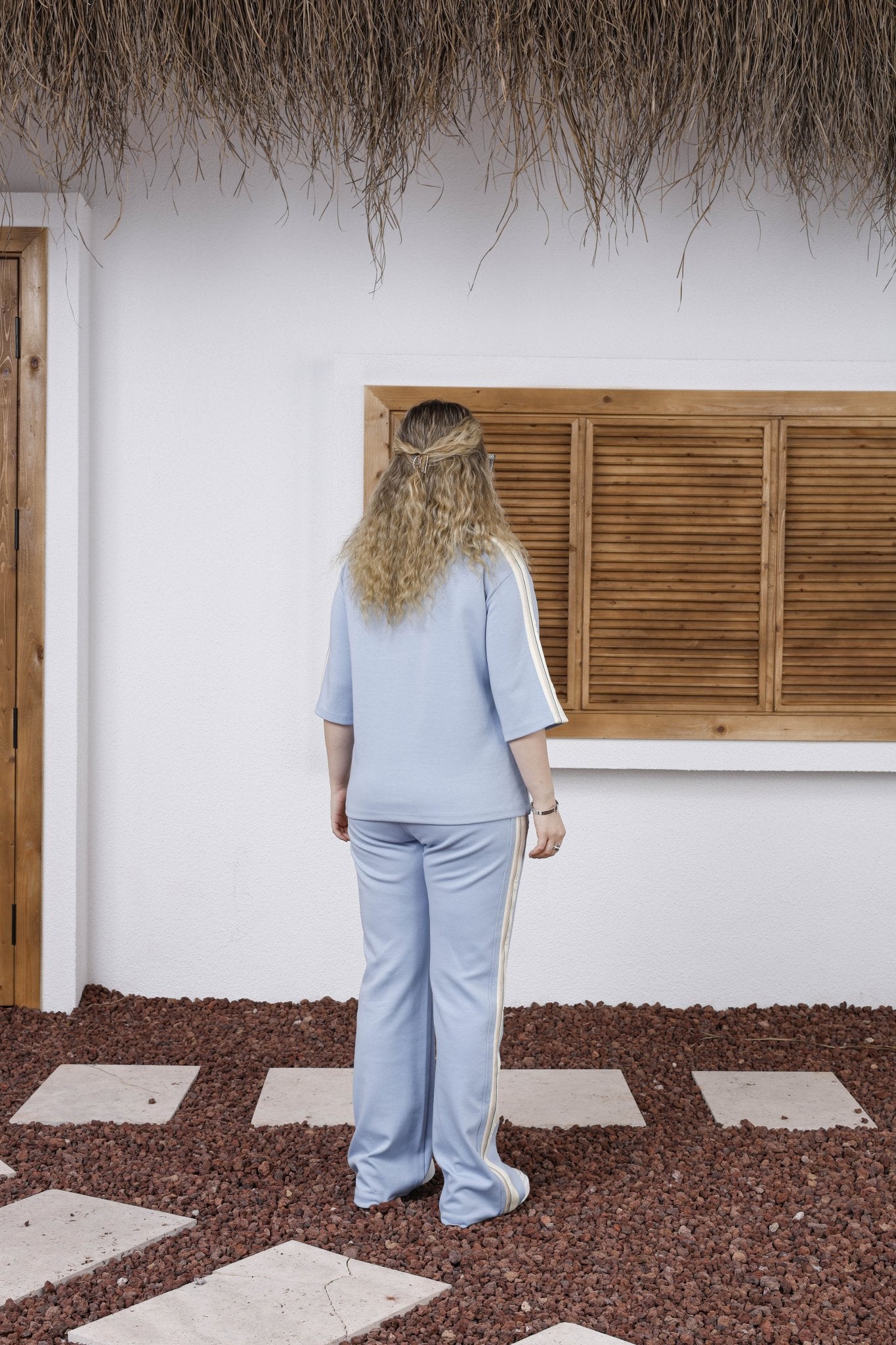 Wholesale Women's Elegant Striped Cotton Lounge Set - Elitline - Elitlineglobal