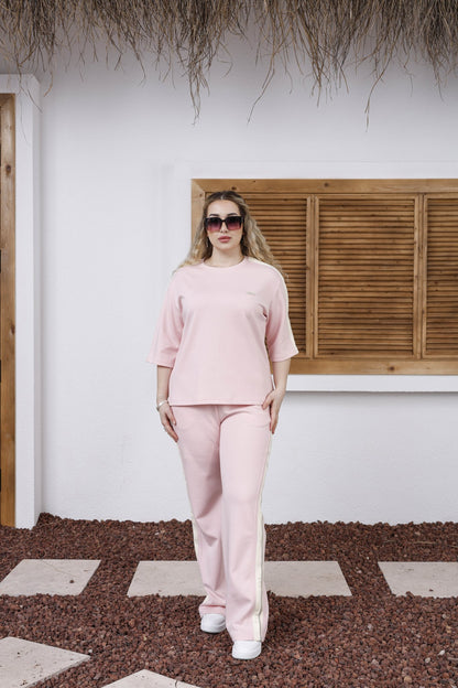 Wholesale Women's Elegant Striped Cotton Lounge Set - Elitline - Elitlineglobal