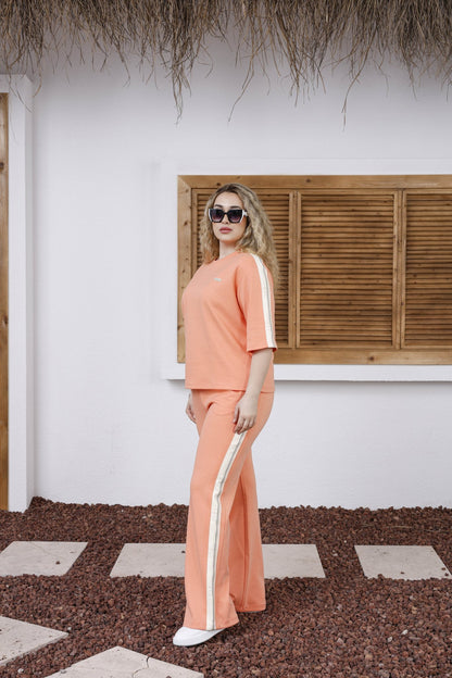 Wholesale Women's Elegant Striped Cotton Lounge Set - Elitline - Elitlineglobal