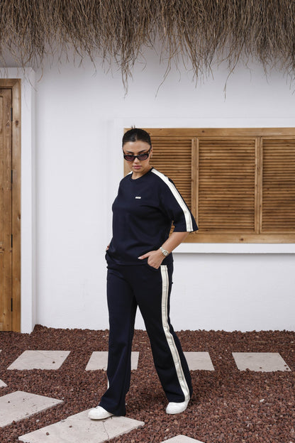 Wholesale Women's Elegant Striped Cotton Lounge Set - Elitline - Elitlineglobal