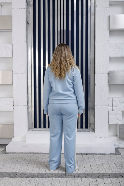 Wholesale Women's Luxury Cotton Tracksuit Set Rhinestone Striped - Elitline - Elitlineglobal