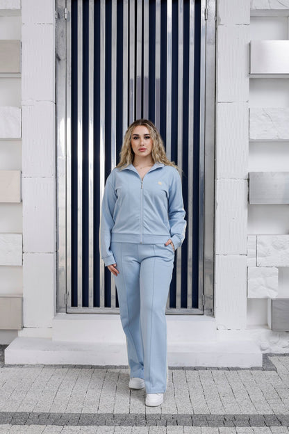 Wholesale Women's Luxury Cotton Tracksuit Set Rhinestone Striped - Elitline - Elitlineglobal