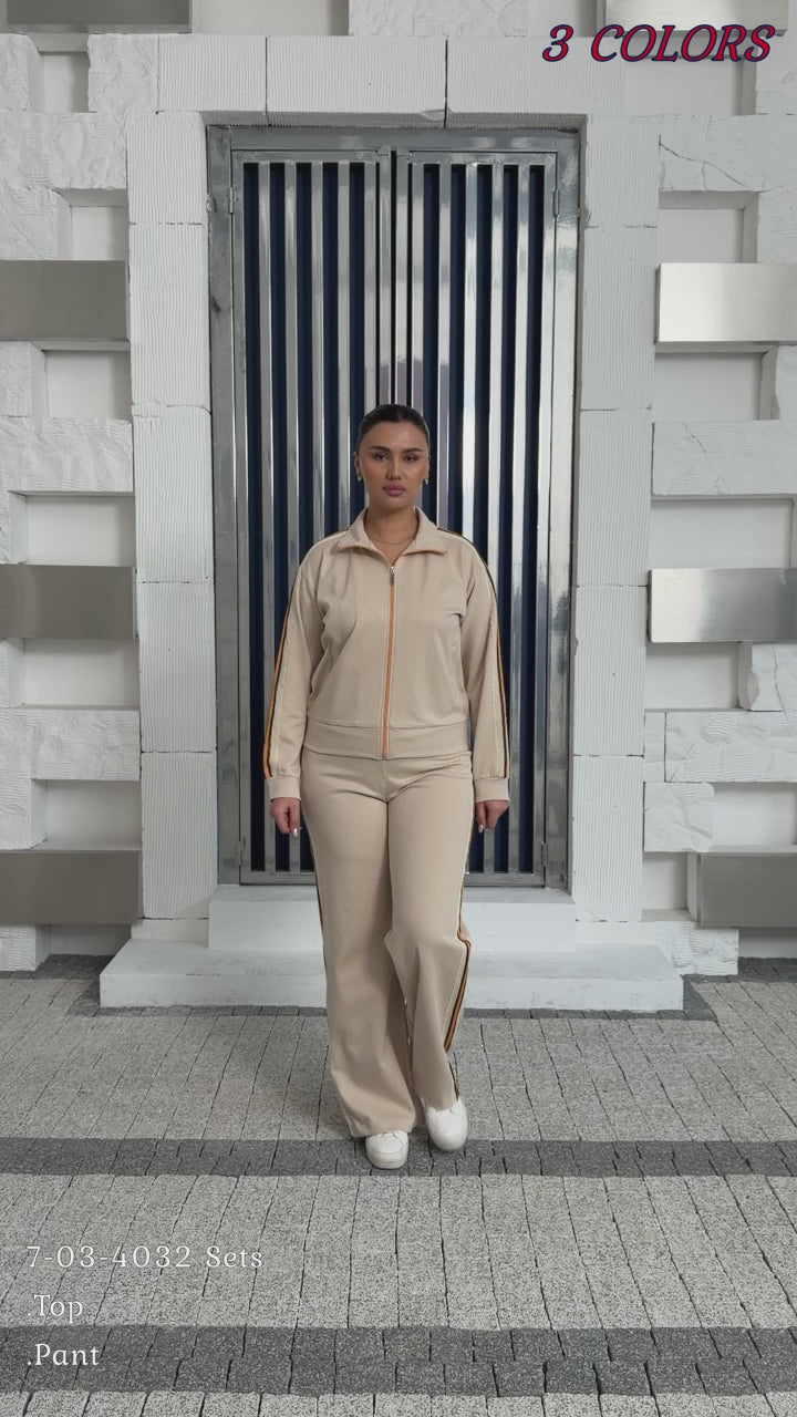 Floral lace side stripe detail on luxury wholesale joggers - Elitline video